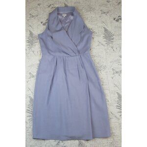 Armani Collezioni Lilac wool bld Faux Wrap Sleeveless Midi Sheath Dress Size 8